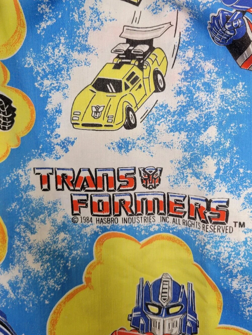 Vintage 1980s Transformers Optimus Prime Twin Bed Sheets Set Fitted & Flat Sheet